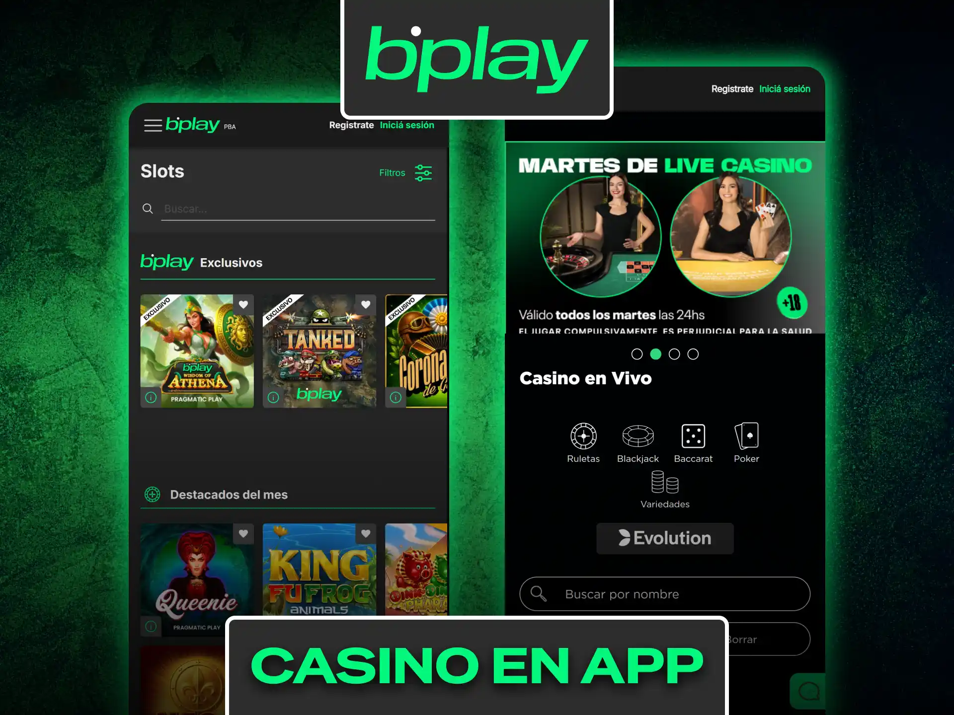 Disfruta de una experiencia completa de casino online desde la app Bplay.