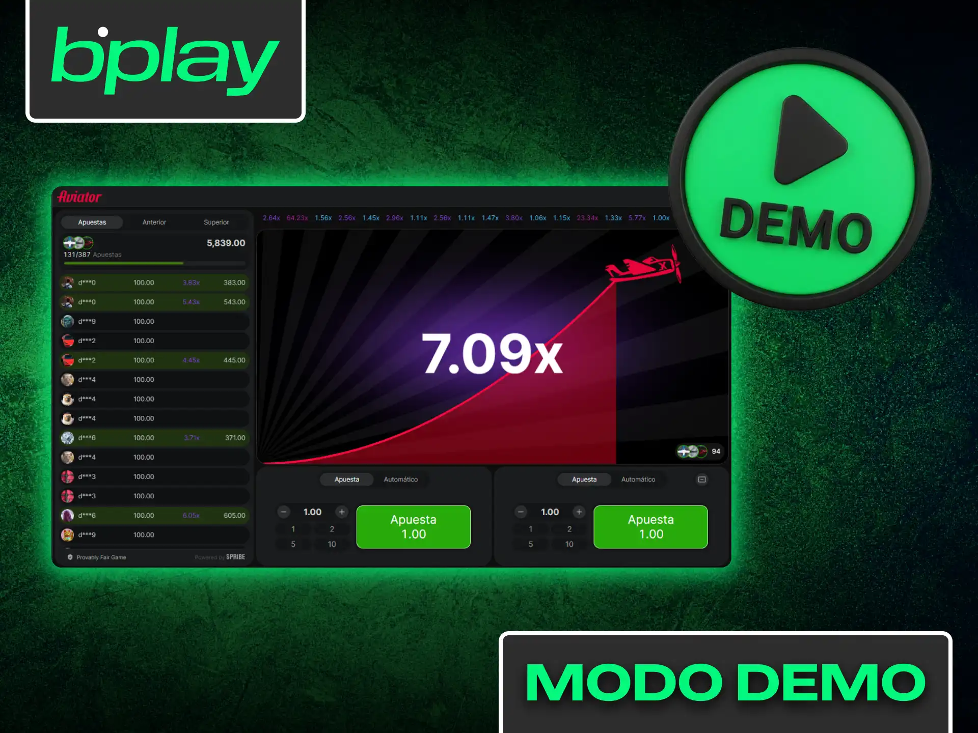 Descubre la evaluación del modo demo de Aviator para practicar sin riesgo.