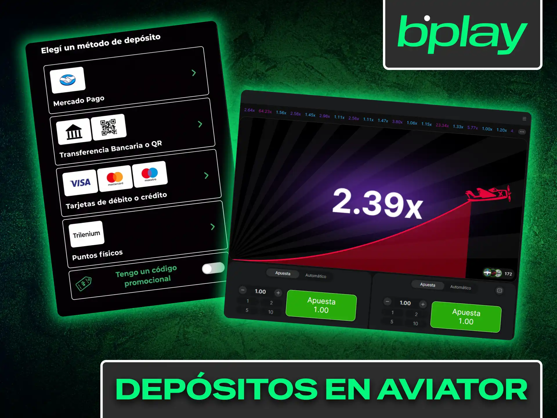 Consulta los métodos de depósito verificados para cargar saldo y jugar Aviator.