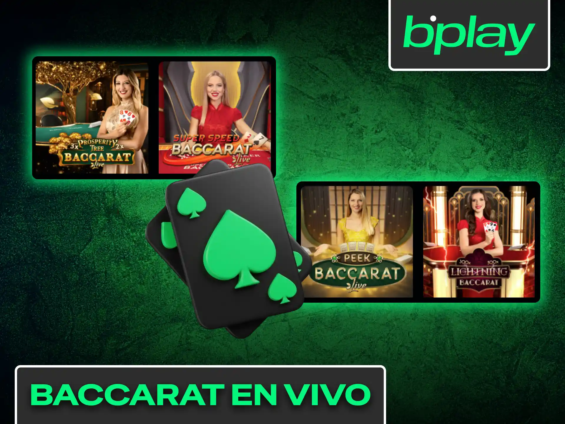 Viví la elegancia del baccarat en vivo en el casino Bplay.