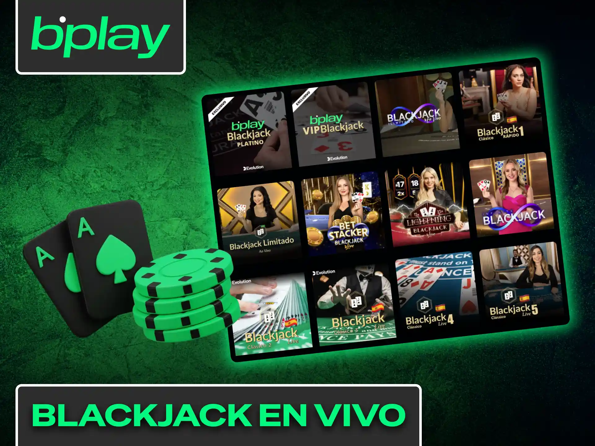 Desafiá a los crupieres en las mesas de blackjack en vivo Bplay.