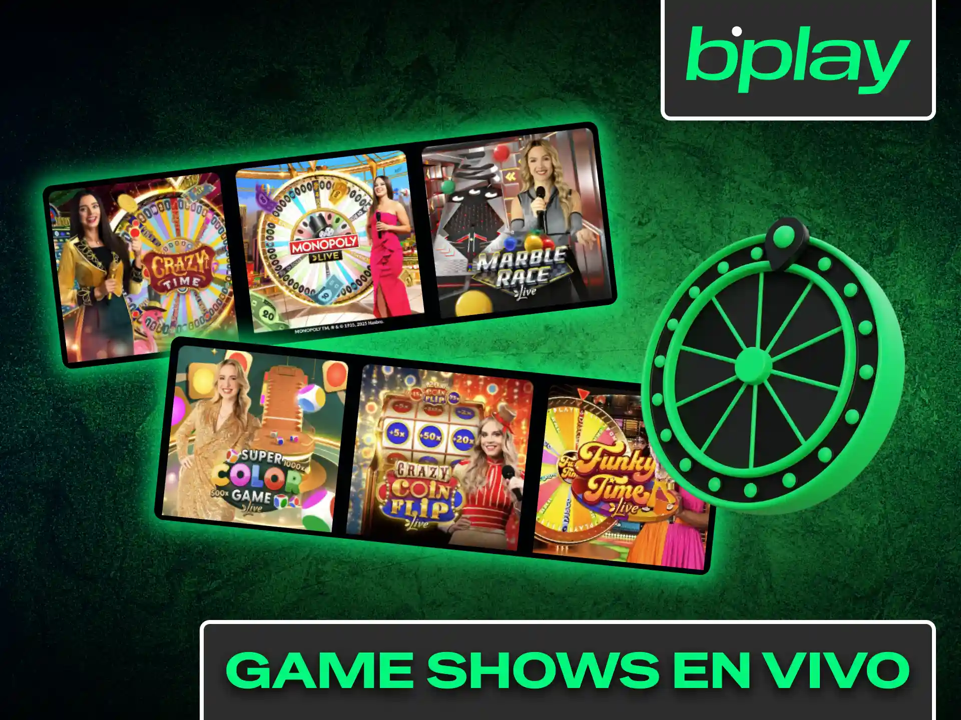 Disfrutá de entretenidos game shows en vivo dentro del casino Bplay.
