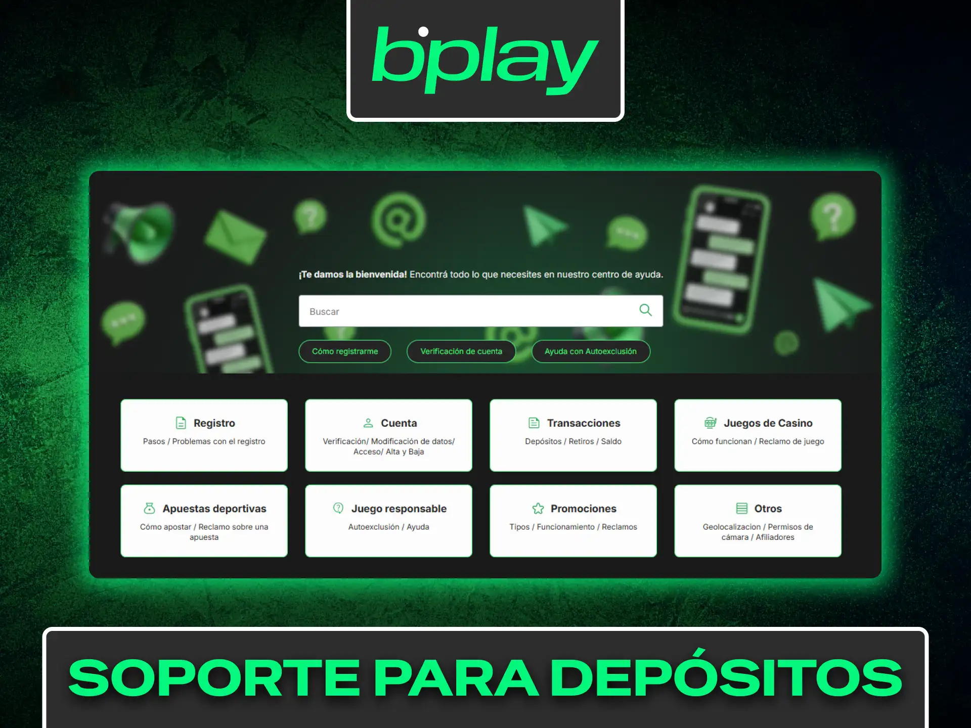 Consultá la evaluación y contactos del soporte para depósitos en Bplay.