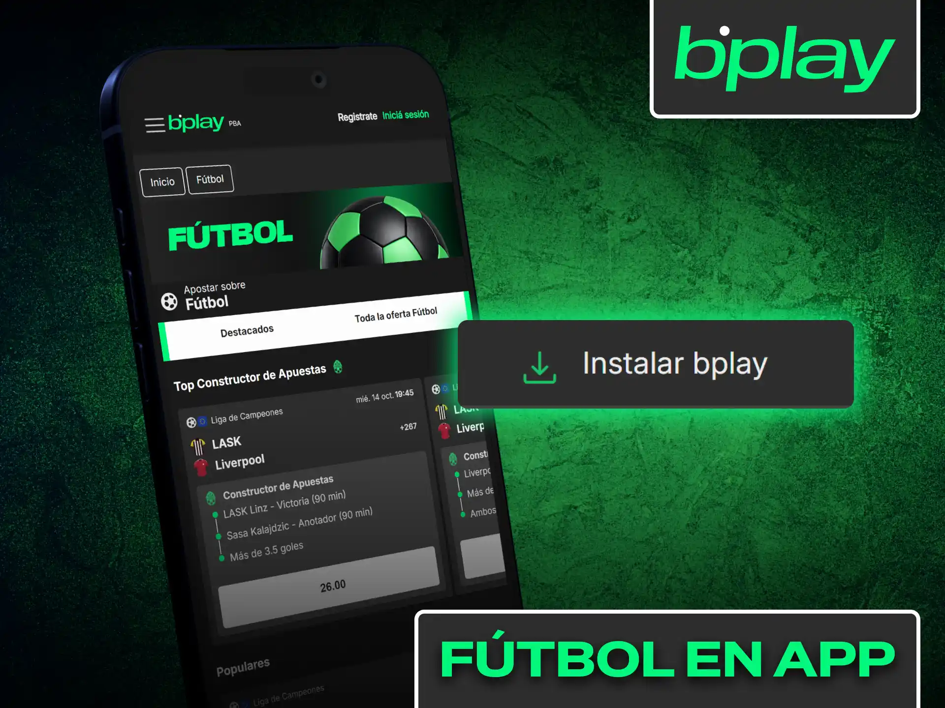 Apostá al fútbol de forma cómoda desde tu teléfono con la app de Bplay.