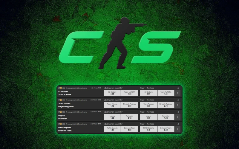 Encuentra las mejores cuotas para los torneos internacionales de CS2 en Bplay.