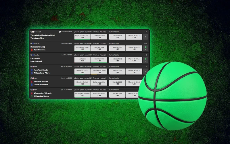 Apuesta en la Liga Nacional y los mejores partidos de la NBA dentro de Bplay.
