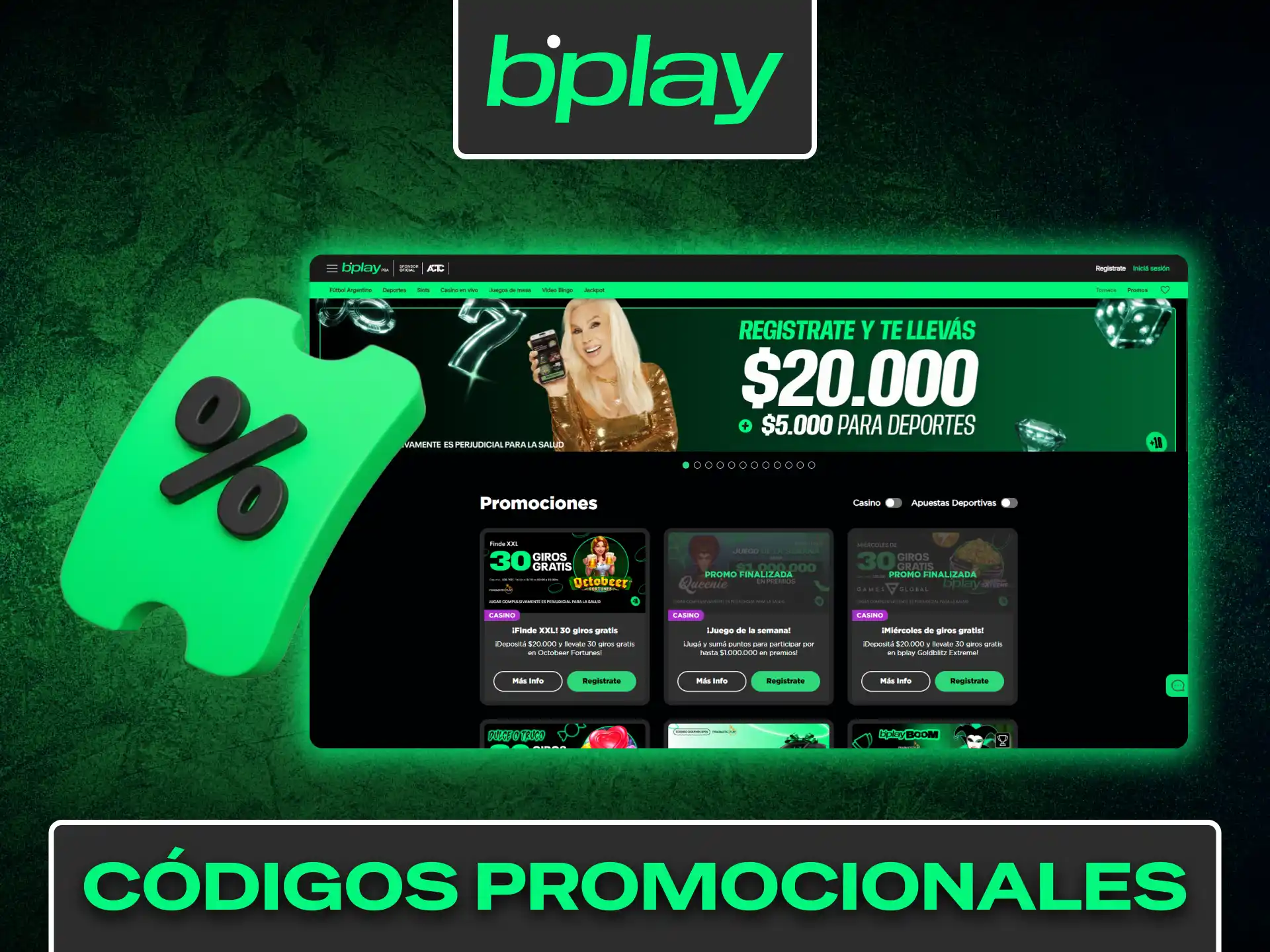 Ingresa tu código promocional en Bplay para activar recompensas y bonificaciones especiales.