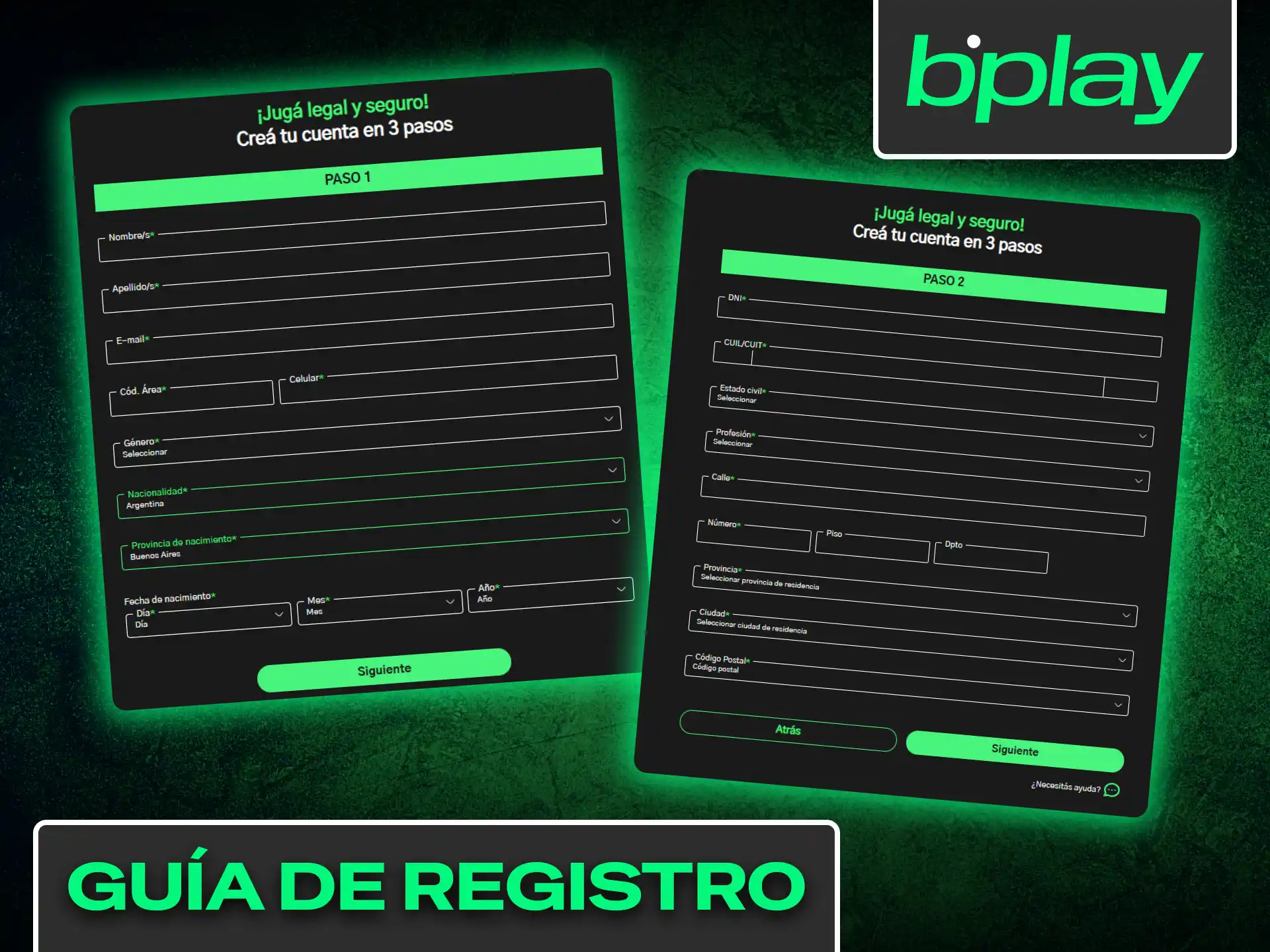 Sigue esta guía paso a paso para crear tu cuenta de usuario fácilmente en Bplay.