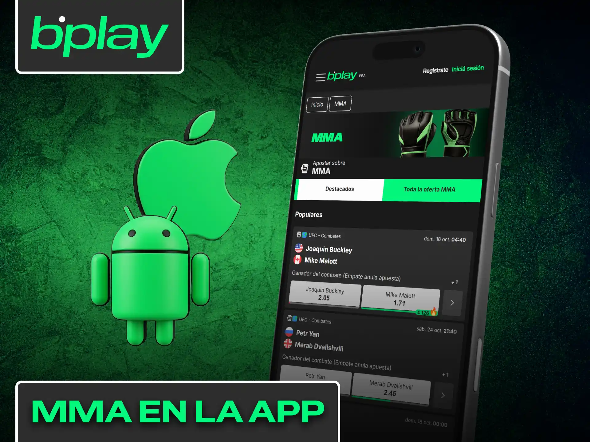 Apostá en eventos de MMA cómodamente desde la aplicación móvil de Bplay.