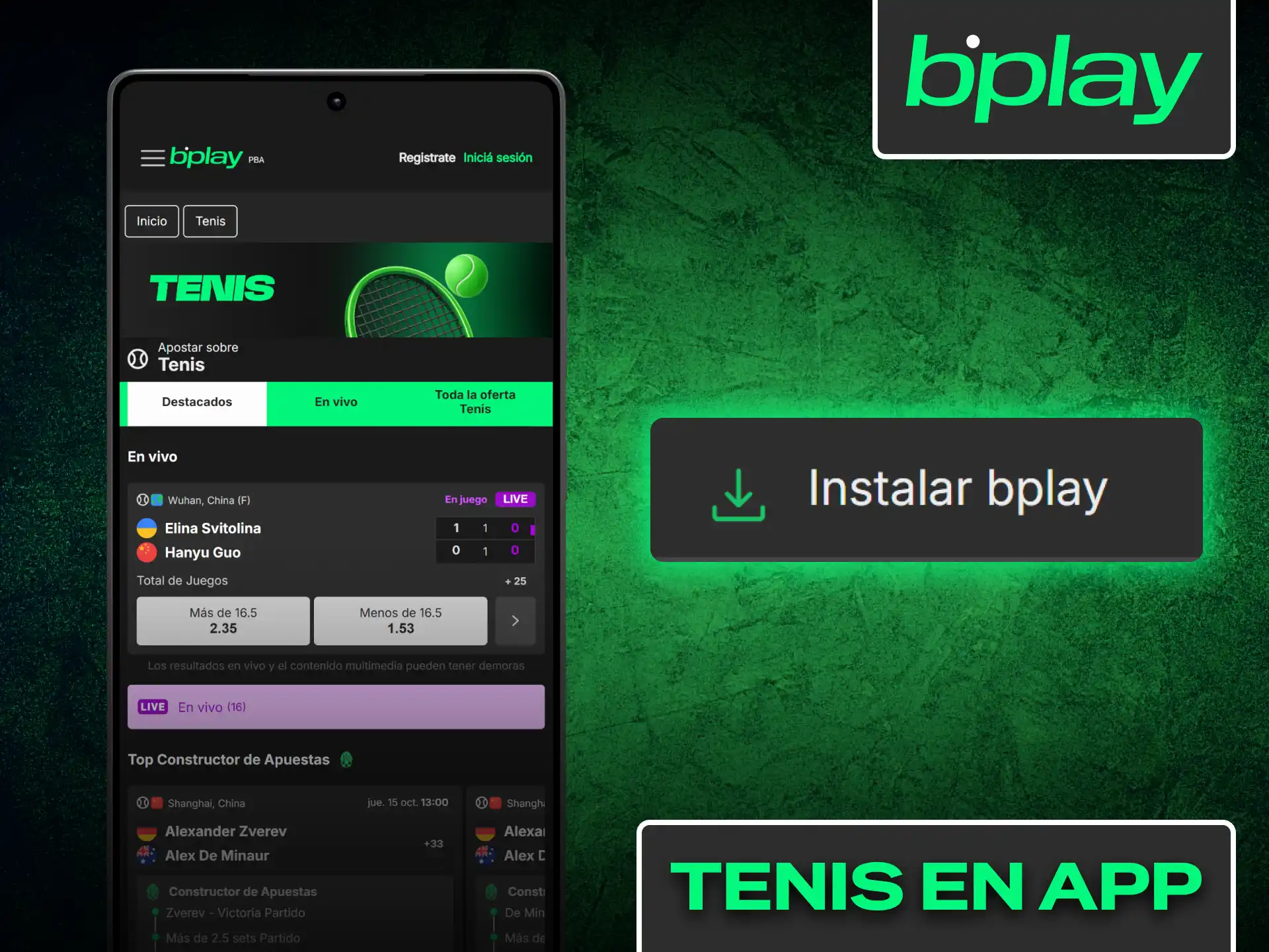 Apostá al tenis desde la app de Bplay de forma cómoda.